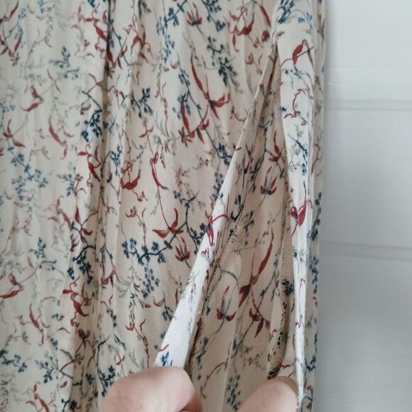 Treasure & Bond Floral Swim Coverup - Cream and Red Kimono ONE SIZE Longline - Picture 7 of 8